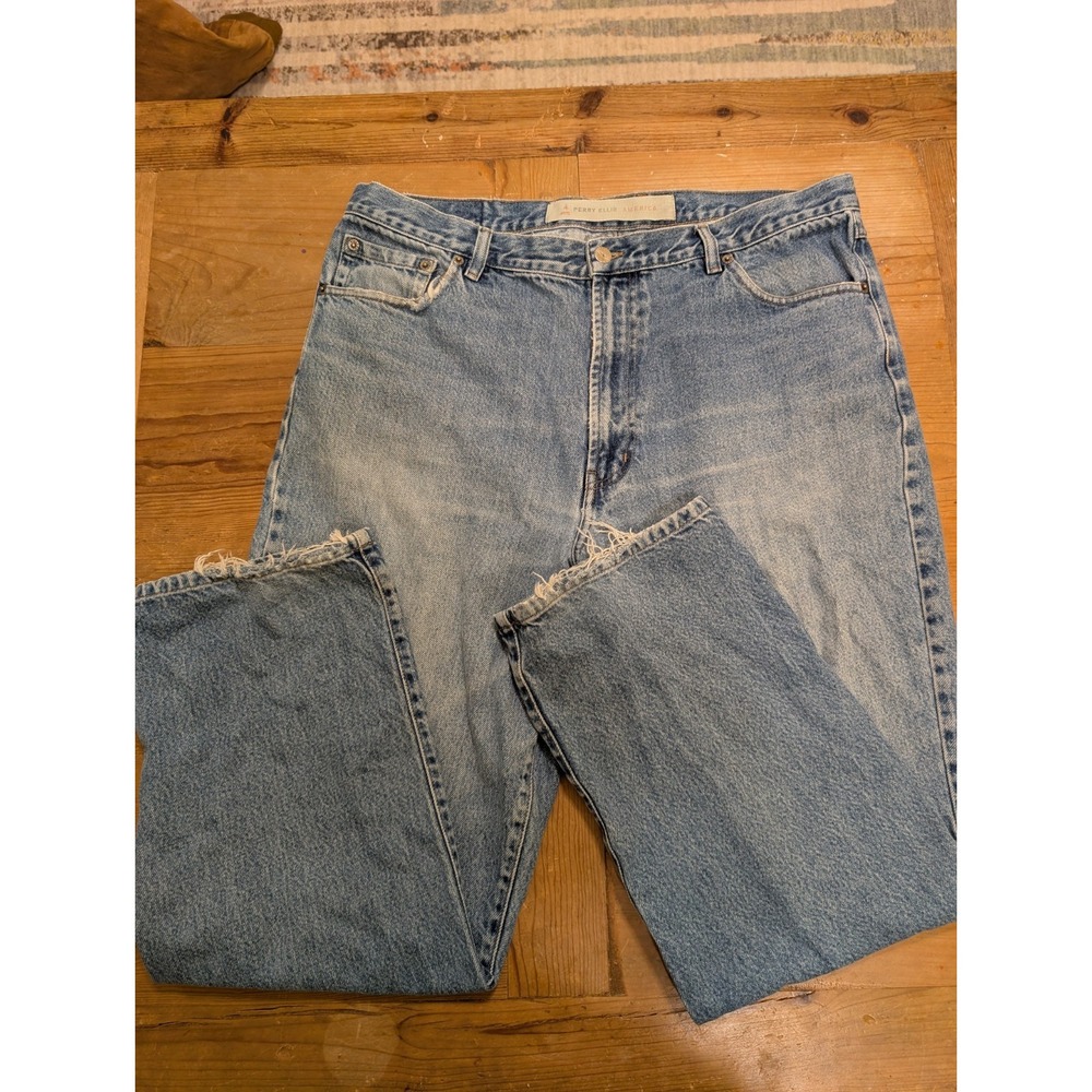 Vintage Perry Ellis America Jeans Mens 38x30 Light Wash Y2K Denim 100% Cotton